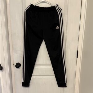 Adidas Boy’s Black Track Pants/Joggers with White Stripes